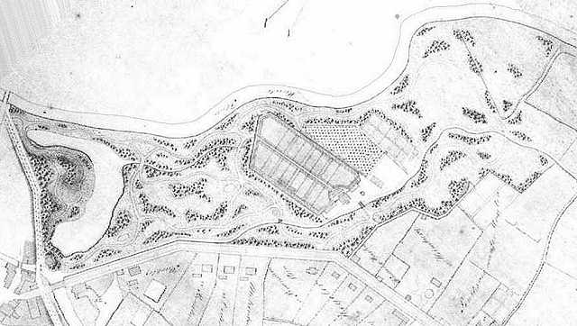 G.S.O Lasius: Plan des Schloßgartens mit Gartenstraße (Ausschnitt), 1819, Niedersächsisches Staatsarchiv Oldenburg